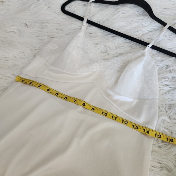 vtg Vanity Fair 34 Small White Nylon Antron Floral Lace Slip Dress Nightgown - Picture 13 of 14